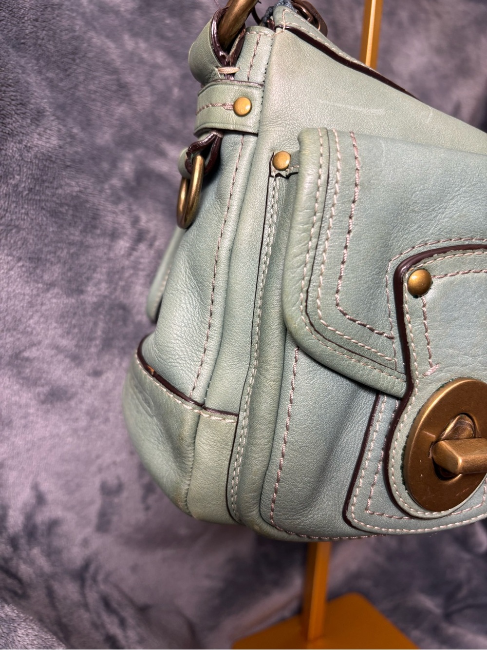 RARE Coach 10328 Legacy 65th Anniversary Double Turnlock Shoulder Bag Pond Blue - Picture 2 of 11